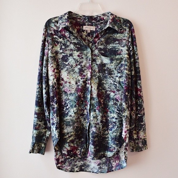 Philosophy Tops - Philosophy Watercolor Button Down Blouse